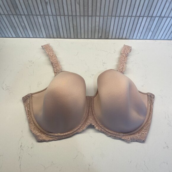 Wacoal Vivid Encounter Lace-Trim Contour Bra in Beige, Size 38DDD (38F), 853395 - Picture 3 of 6